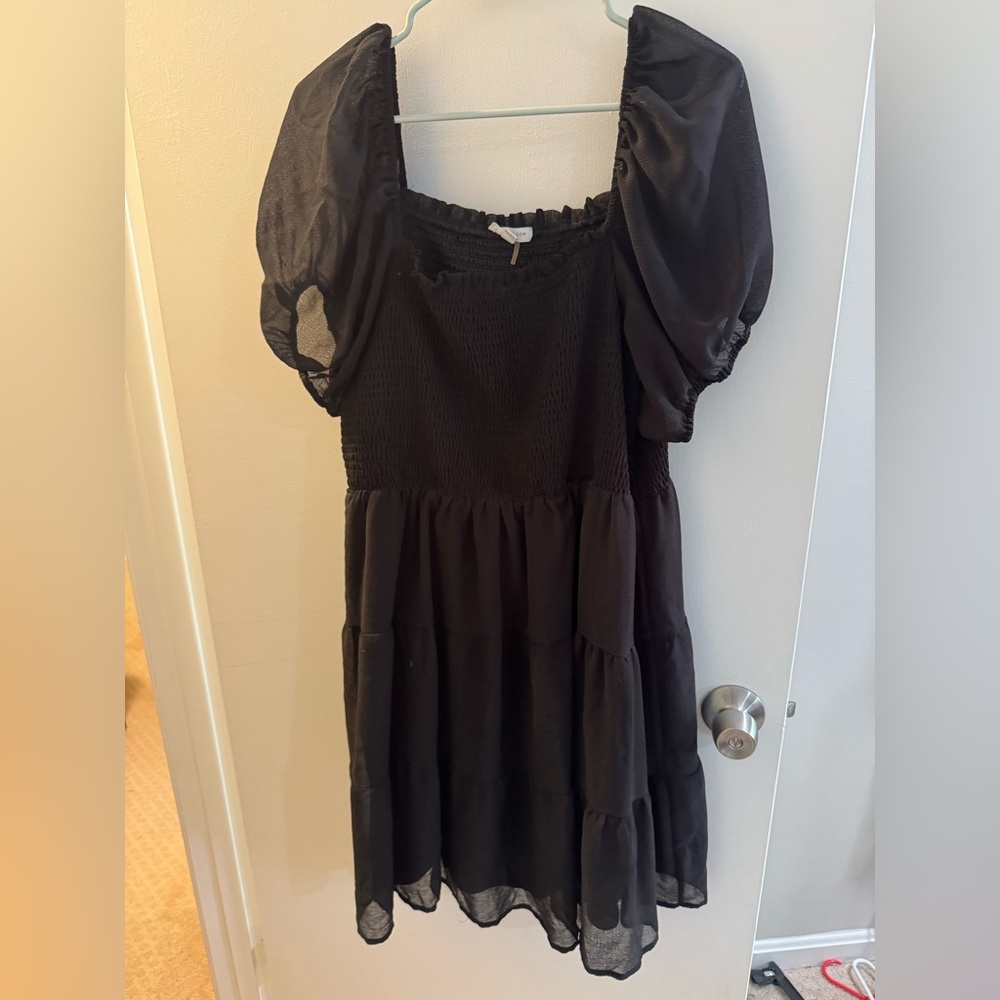 Black Puff Sleeve Dress